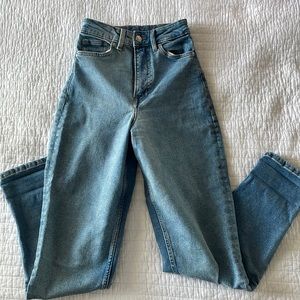 H&M Divided high rise medium wash mom jean